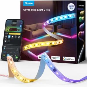 imageGovee RGBIC Strip Light 2 Pro with Matter 164ft Smart LED Strip Lights Work with Alexa and Google Assistant DIY Color Changing Light Strip LED Lights for Bedroom Cabinet Party Home Decor164ft