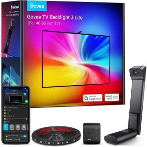 imageGovee TV Backlight 3 Lite with FishEye Correction Function Sync to 5565 Inch TVs 118ft RGBICW WiFi LED Strip Lights with Camera 4 Colors in 1 Lamp Bead Voice and APP Control Adapter78FT for 4050 TV