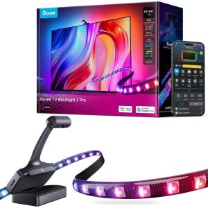 imageGovee TV Backlight 3 Pro with HDR Triple Camera 118ft 5in1 RGBWWIC LED Strip Lights That Change with 5565 Inch TVs 75LEDsm Supports AI Filter Smart App and Vioce Control DreamView Sync118FT for 5565 TV