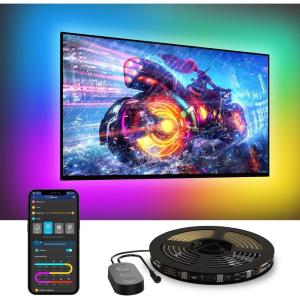 imageGovee TV LED Backlight RGBIC Smart LED Strip Lights for 5565 Inch TVs Bluetooth and WiFi APP Control Works with Alexa ampamp Google Assistant Music Sync 99 Scene Modes Adapter125FT for 5565 TV
