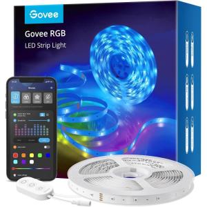 imageGovee Smart RGB LED Strip Lights 164ft WiFi LED Strip Lighting Work with Alexa and Google Assistant 16 Million Colors with App Control and Music Sync LED Lights for Bedroom Home Decor164ft