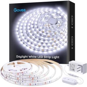 imageGovee White LED Strip Lights Upgraded 164ft Dimmable LED Light Strip 6500K Bright Daylight White Strong Adhesive 300 LEDs Flexible Tape Lights for Mirror Kitchen Cabinet Bedroom Christmas DecorDaylight White