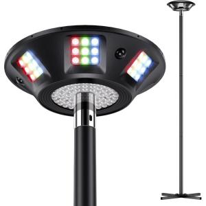 imageGovee Outdoor Lamp Post Lights 2000LM High White Brightness with 6 Zones RGBIC Lighting Effect for Halloween Decor Double Sensor Integrated IP66 Waterproof Work with Alexa Google Assistant