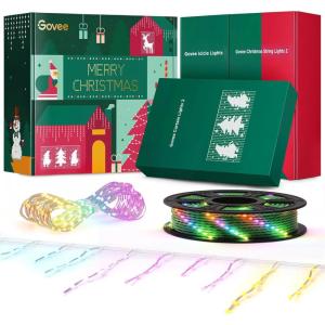 imageGovee Outdoor Lights Set Includes Curtain Lights String Lights ampamp Icicle Lights House Decor for Indoors ampamp Outdoors RGBIC Smart LED Lights HollyJolly Christmas Bundle 1 Pack Each