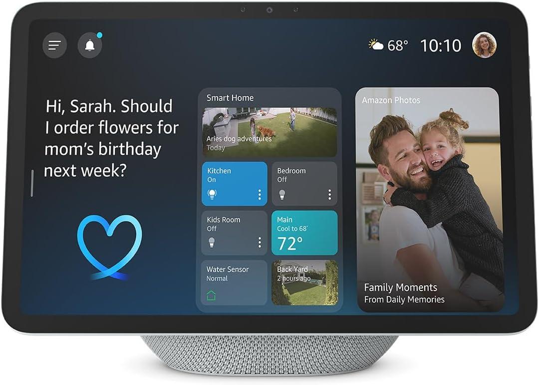 imageAmazon Echo Show 11 newest model Vibrant FullHD 11quot display with more viewing area and spatial audio designed for Alexa Glacier WhiteGlacier White