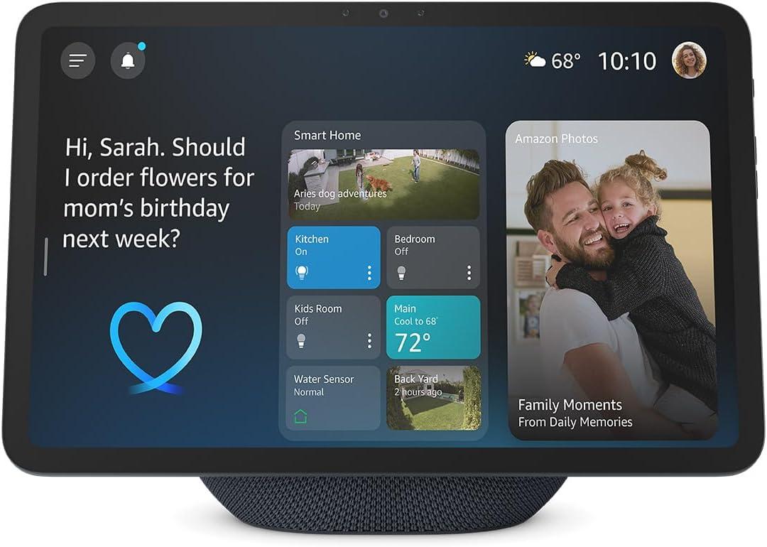 imageAmazon Echo Show 11 newest model Vibrant FullHD 11quot display with more viewing area and spatial audio designed for Alexa Glacier WhiteGraphite