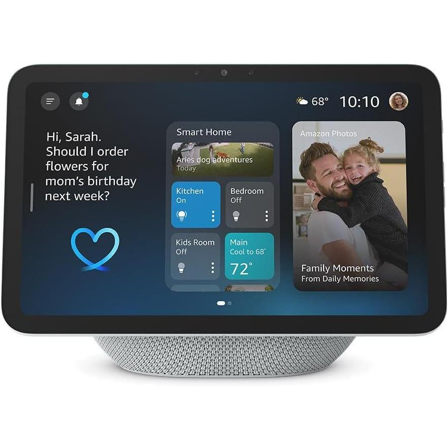imageAmazon Echo Show 11 newest model Vibrant FullHD 11quot display with more viewing area and spatial audio designed for Alexa Glacier WhiteGlacier White