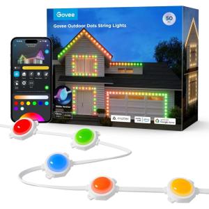 imageGovee Outdoor LED Strip Lights 45 RGBIC LED Lights 100FT String Lights with 65 Scene Modes Halloween Decoration Work with Alexa Google APP Control IP65 Waterproof50ft