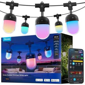 imageGovee Outdoor Chromatic String Lights 656ft RGBIC Outdoor Lights 55 RGB LEDs per Bulb UniIC Control 111 Scenes IP67 Waterproof String lights compatible with Alexa Google Matter App Control656ft