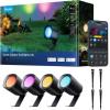 imageGovee Outdoor Spotlights Lite 4 Pack IP67 Waterproof Spotlights Landscape Lighting Compatible with Matter and Google Assistant RGBWIC Color Changing Light for Outdoor Decor Patio Decor