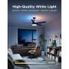 imageGovee Ceiling Fan with Lights RGBIC Smart 52 Low Profile Ceiling Fan with Lights and Remote Reversible DC Motor Dimmable 2800lm Ceiling Fan for Bedroom Living Room Black