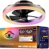 image:imageGovee Ceiling Fan with Lights 20 RGBIC Oscillating Flush Mount Bladeless Ceiling Fans with Lights and Remote 12 Speeds Reversible DC Motor 3100lm Low Profile Ceiling Fan for Bedroom Living Room