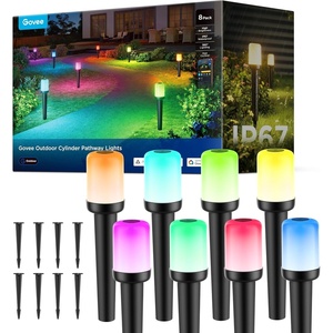 image:imageGovee Outdoor Cylinder Pathway Lights 8 Pack 425lm Patio Lights IP67 Waterproof 60 Preset Scene Modes Outdoor Decor for Path Patio Garden Lawn Compatible with Alexa Google Assistant Matter8