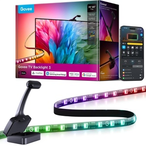 image:imageGovee TV Backlight 3 with Dual 4MP Lens 118ft RGBWIC LED Strip Lights Sync to Screen for 5565 inch TVs 60 LEDsm Smart AI Color Filter for MovieGame App amp Voice Control MatterAlexa Support164FT for 7585 TV