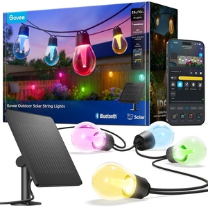 image:imageGovee Outdoor Solar String Lights 33ft RGBICW Outdoor Lights with 8 Dimmable LED Shatterproof Bulbs 112 Modes amp APP Control IP67 Waterproof Patio Lights for Garden Backyard Camping Bluetooth