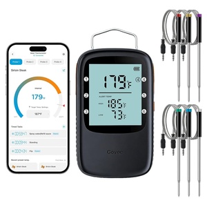 image:imageGovee Digital WiFi Meat Thermometer for Grilling amp Smoking Wireless Meat Thermometer with 2 Thin Probes Timer amp Alert LCD Backlight Bluetooth Food Thermometer for Ovens BBQs Cooking Turkey BeefBT Black 6Probes