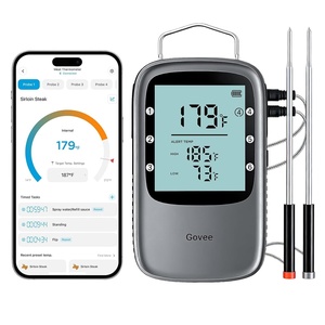 image:imageGovee Digital WiFi Meat Thermometer for Grilling amp Smoking Wireless Meat Thermometer with 2 Thin Probes Timer amp Alert LCD Backlight Bluetooth Food Thermometer for Ovens BBQs Cooking Turkey BeefBT Silver 2Probes